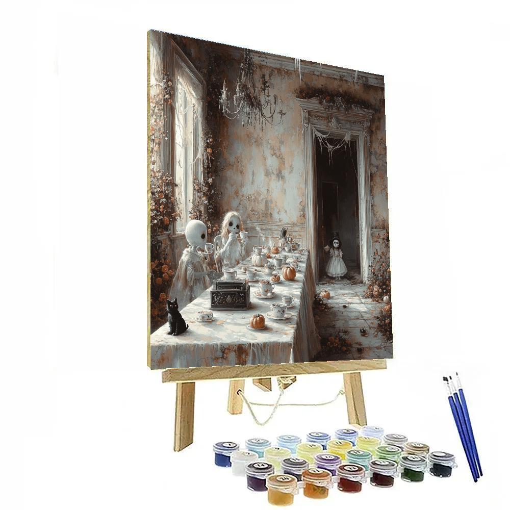 Spectral Tea Party Haunted Manor Paint by numbers art