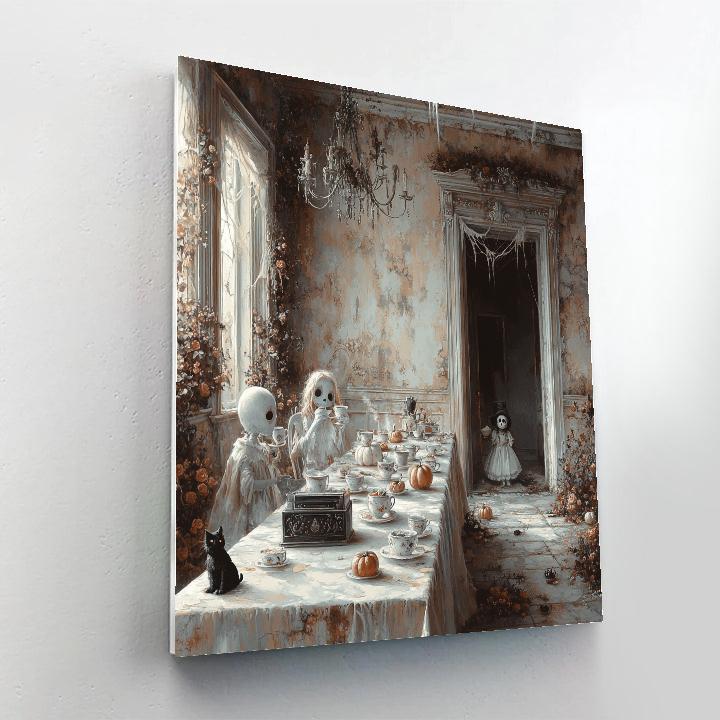 Spectral Tea Party Haunted Manor Paint by numbers art