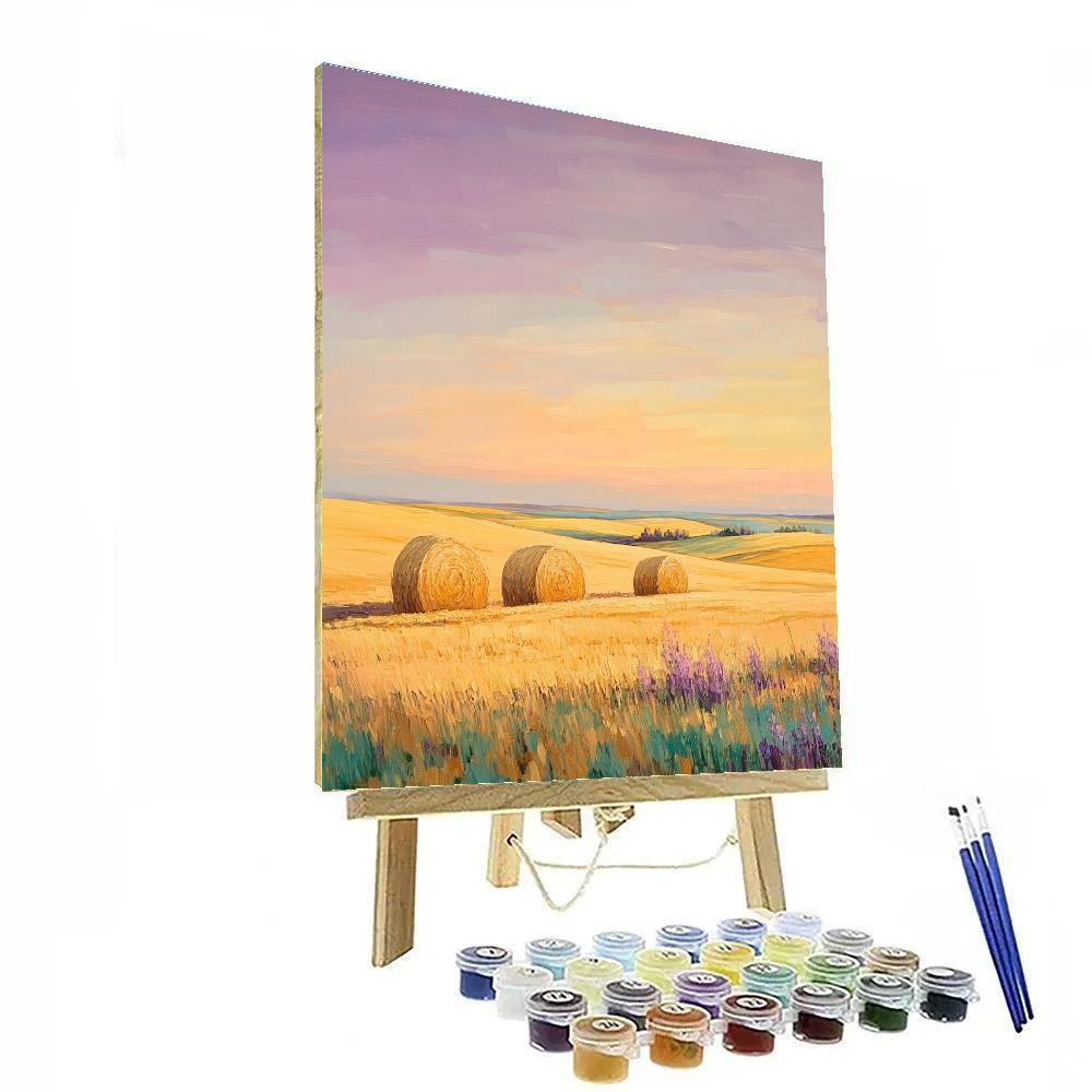 Claude Monet Inspired Haystacks At Golden Dusk Painting by numbers kit