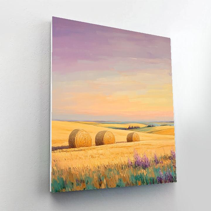 Claude Monet Inspired Haystacks At Golden Dusk Painting by numbers kit