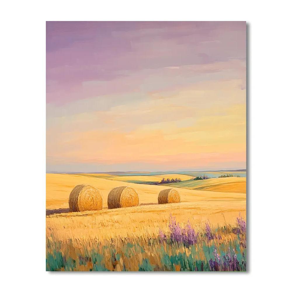 Claude Monet Inspired Haystacks At Golden Dusk Painting by numbers kit