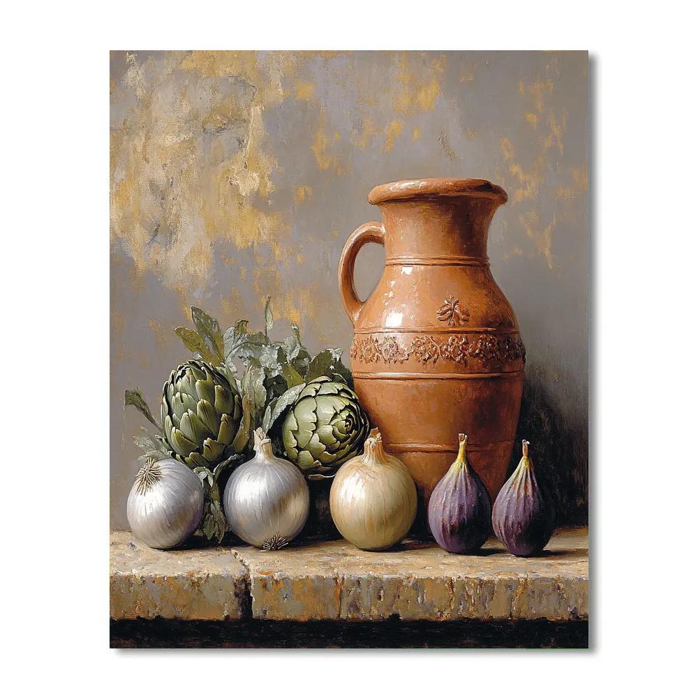 Diego Velázquez Inspired Market Vegetables Bodegon paint by number