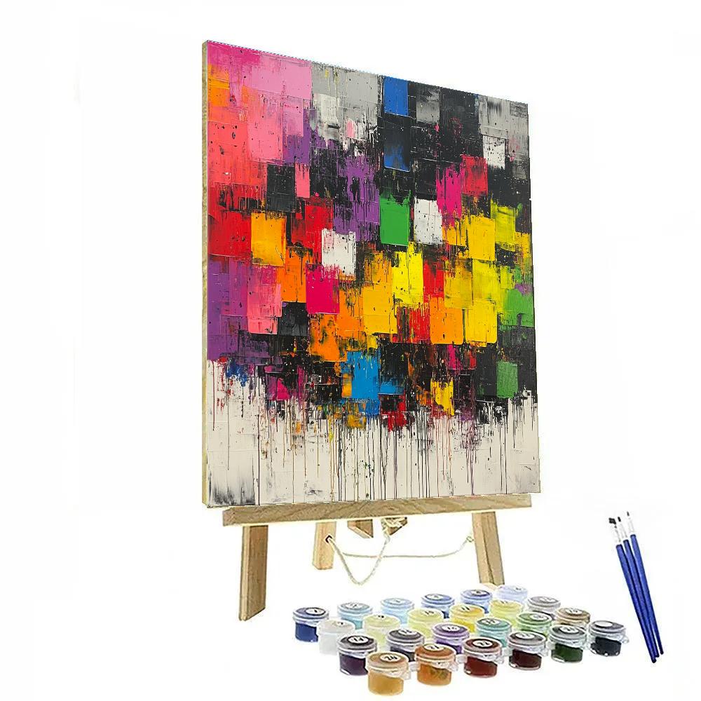 Jackson Pollock Inspired City Energy Number painting