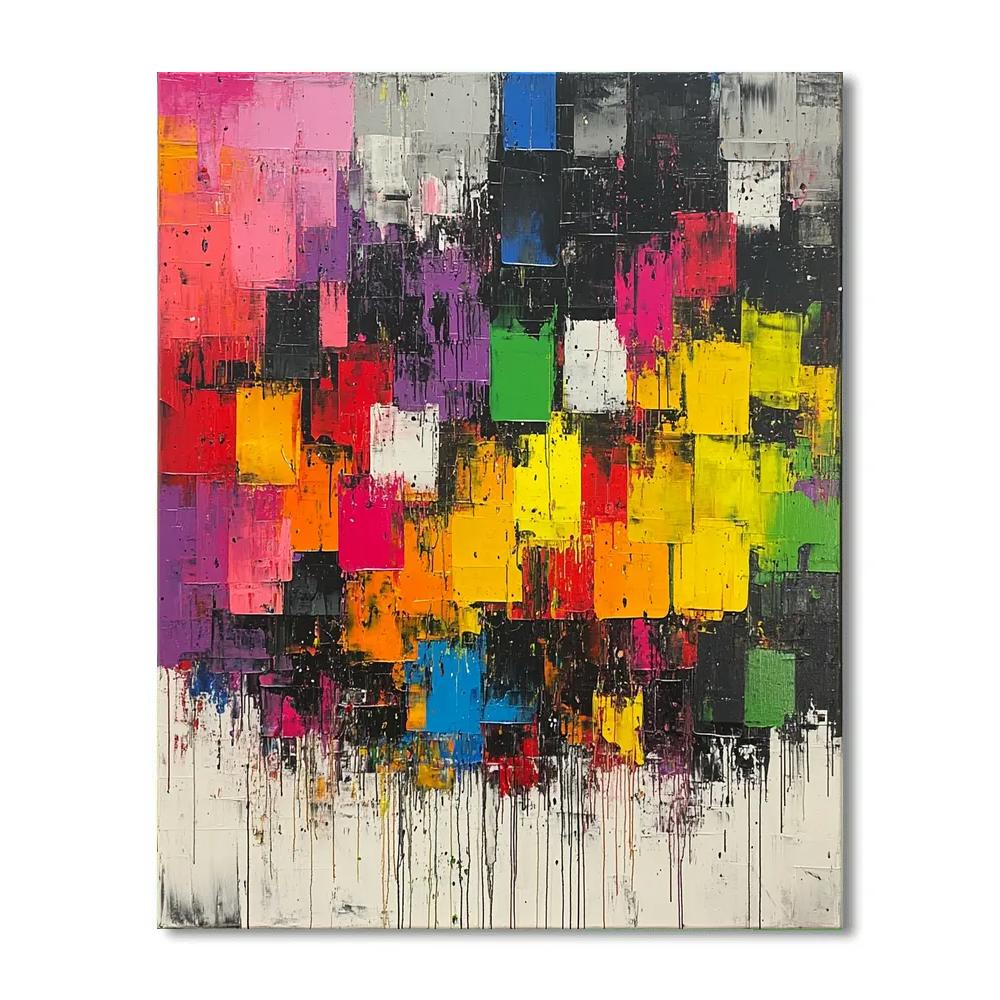 Jackson Pollock Inspired City Energy Number painting