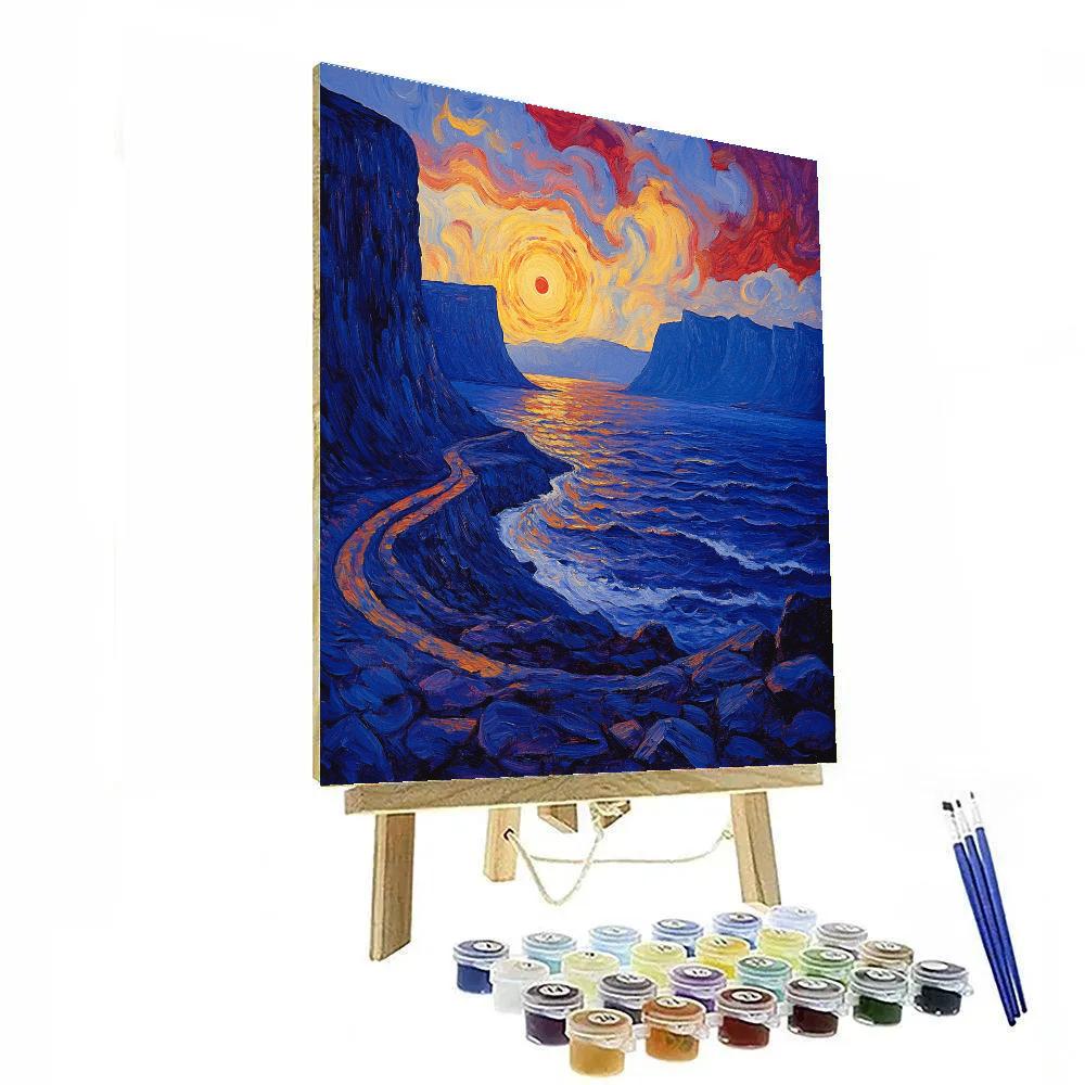 Edvard Munch Inspired Fjord Twilight painting number kit