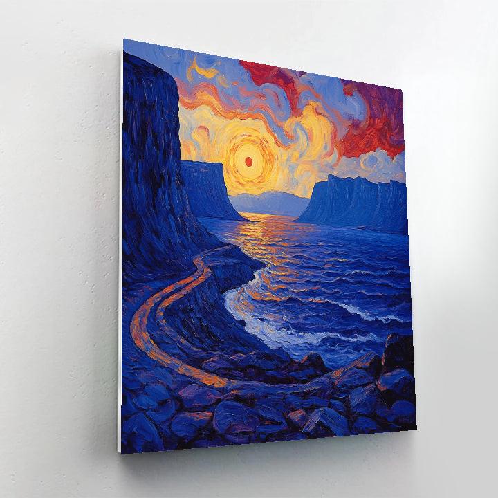 Edvard Munch Inspired Fjord Twilight painting number kit