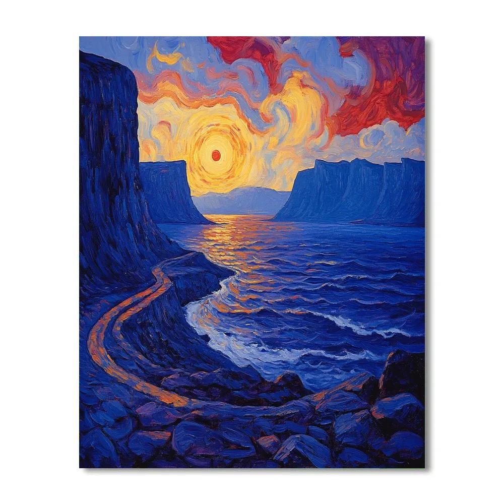 Edvard Munch Inspired Fjord Twilight painting number kit