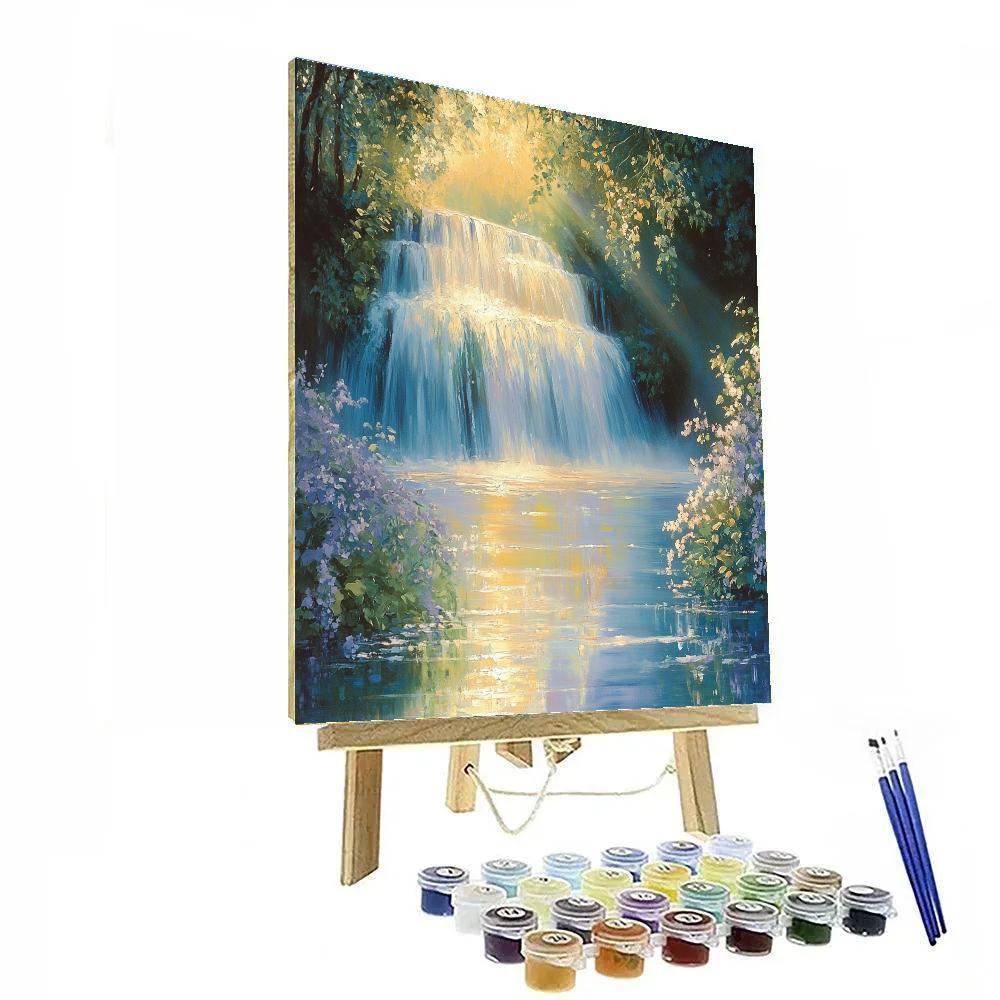 Claude Monet Inspired Waterfall Garden painting number kit