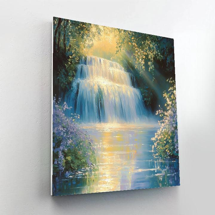 Claude Monet Inspired Waterfall Garden painting number kit