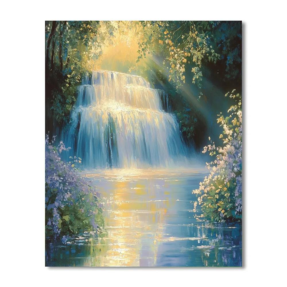 Claude Monet Inspired Waterfall Garden painting number kit