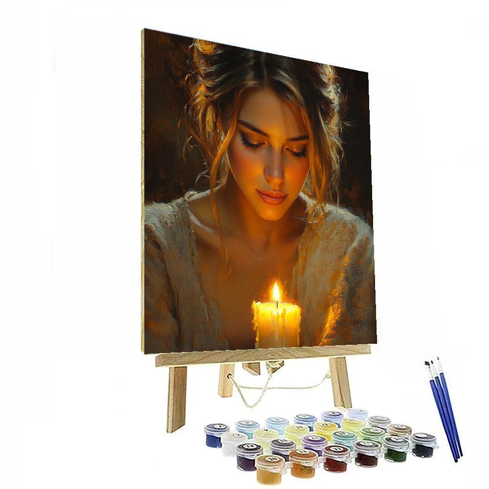Rembrandt Inspired Candlelit Portrait Paint by numbers art