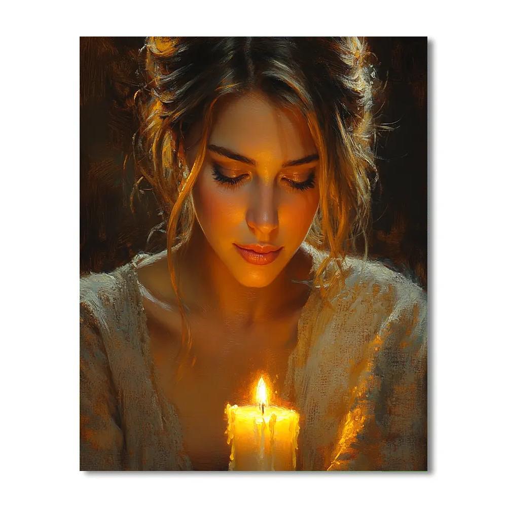 Rembrandt Inspired Candlelit Portrait Paint by numbers art