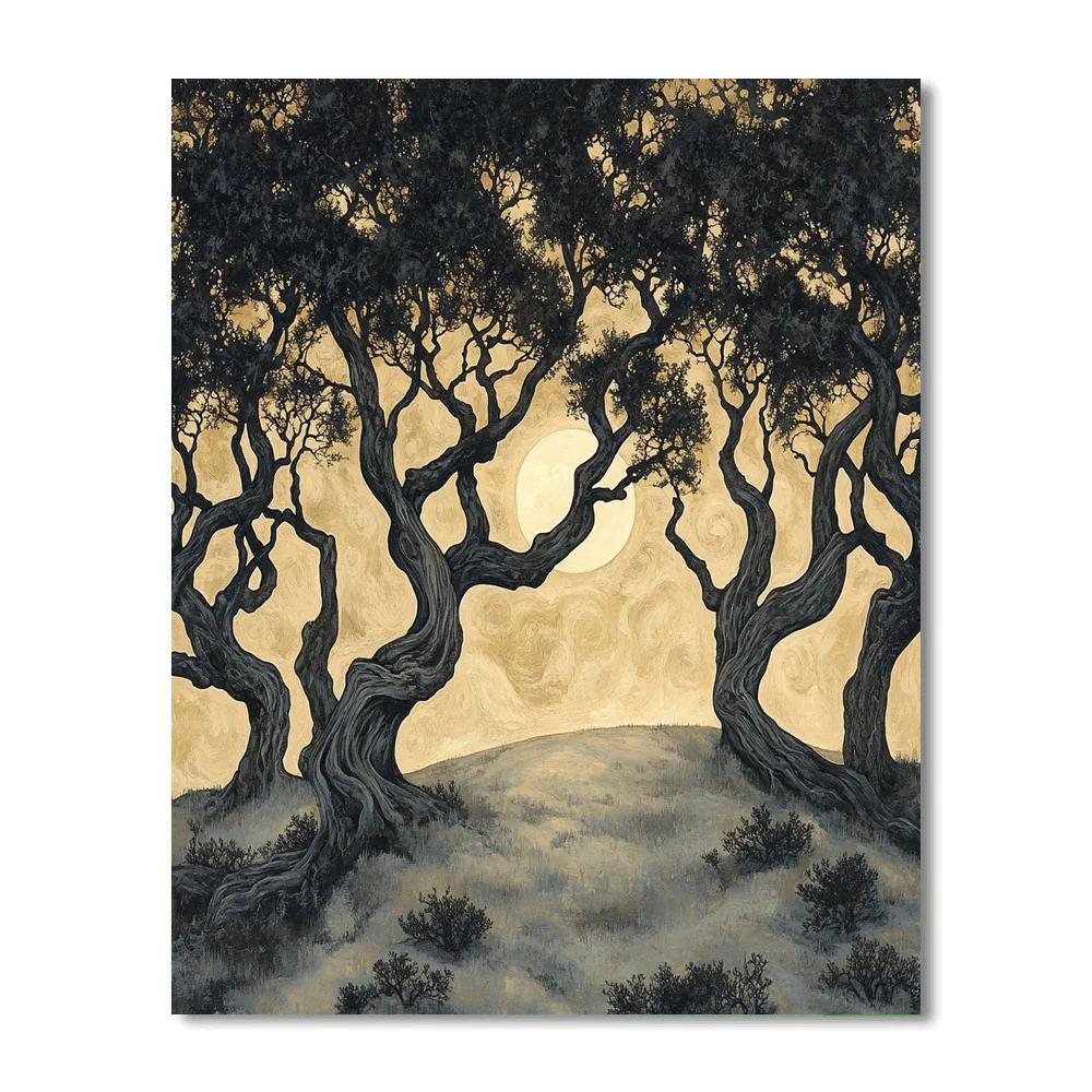 Francisco Goya Inspired Moonlit Grove In Shadow Paint by numbers art