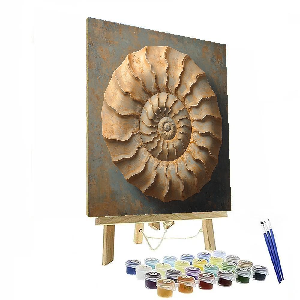Michelangelo Inspired Fossil Spiral paint by numbers