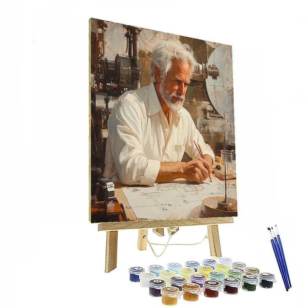 Leonardo Da Vinci Inspired Inventors Study Number painting