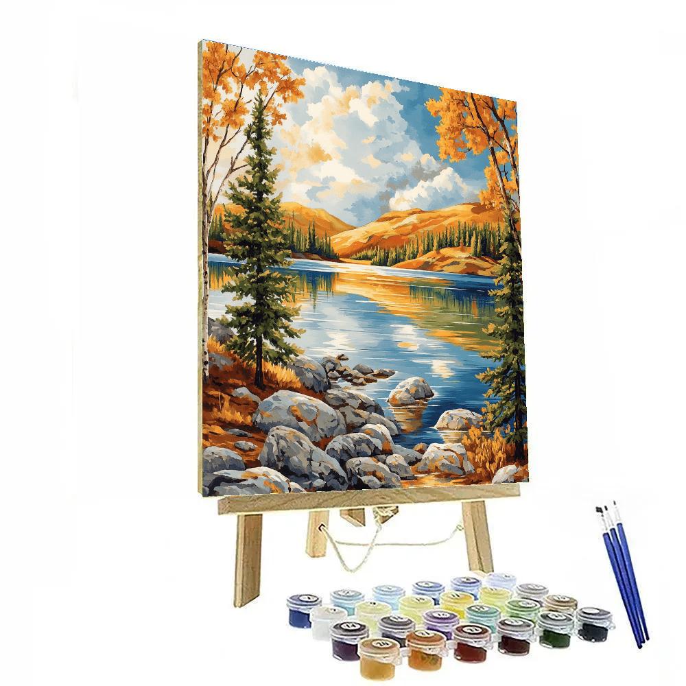 Franklin Carmichael Inspired Autumn Hillside Reflections paint by color