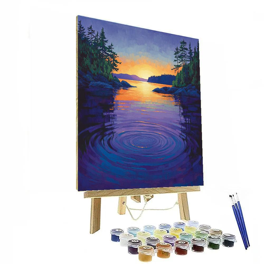 Frederick Varley Inspired Twilight Over Northern Lake painting number kit