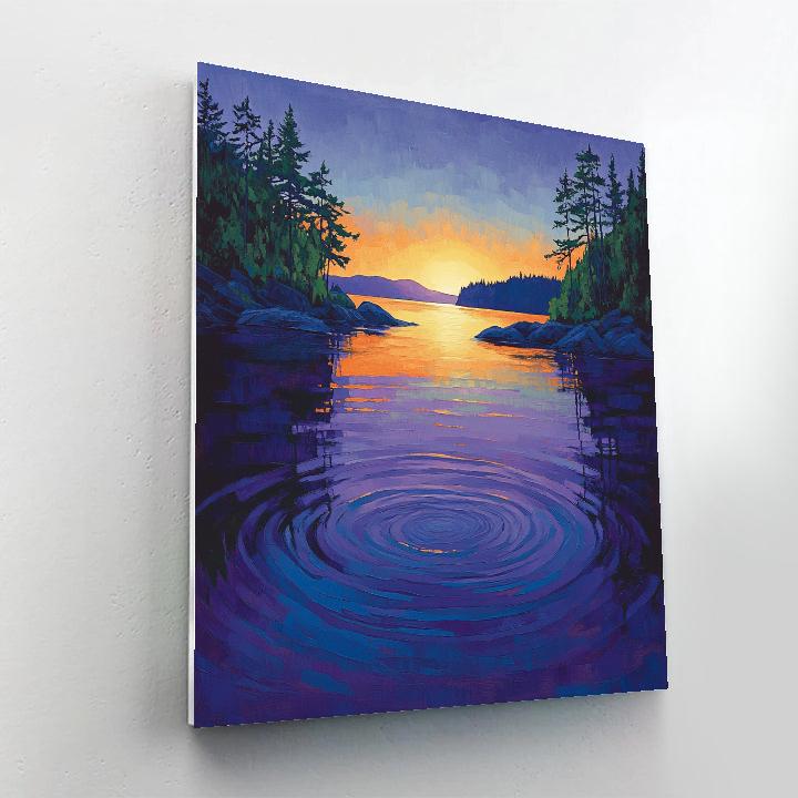 Frederick Varley Inspired Twilight Over Northern Lake painting number kit