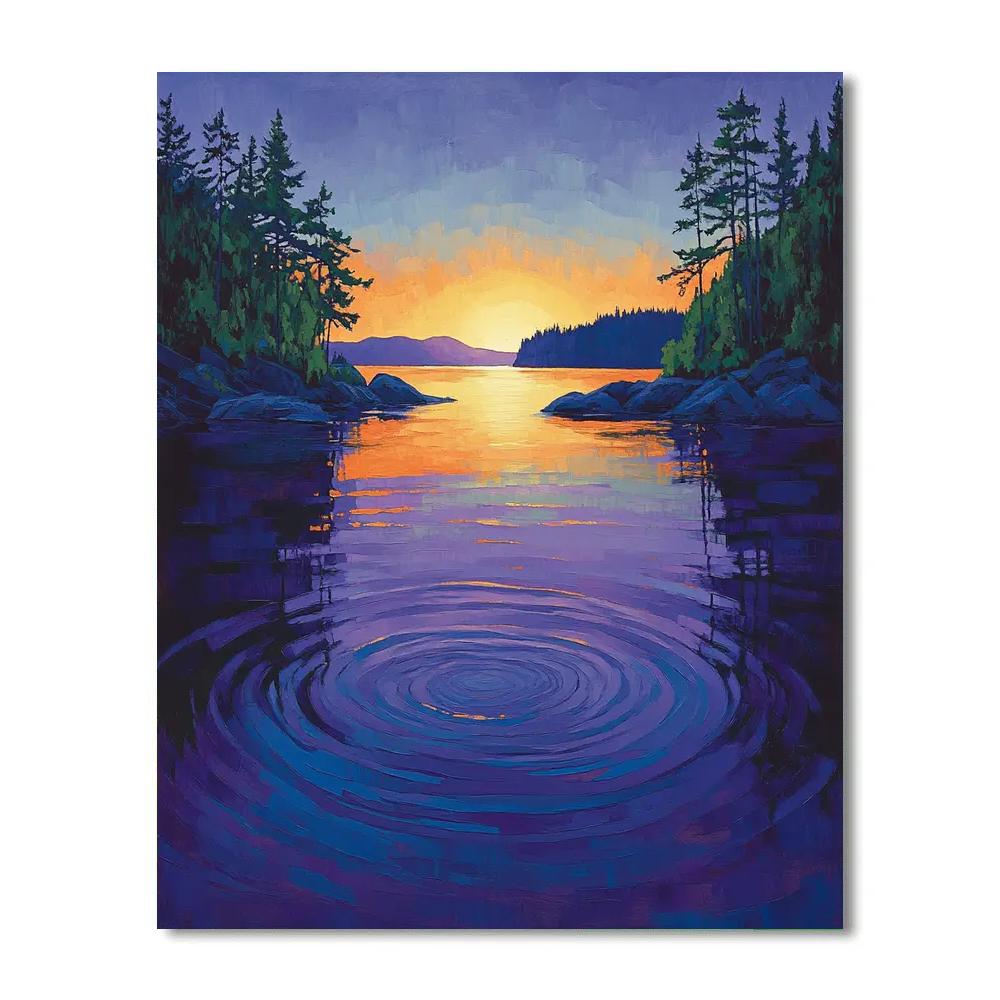 Frederick Varley Inspired Twilight Over Northern Lake painting number kit