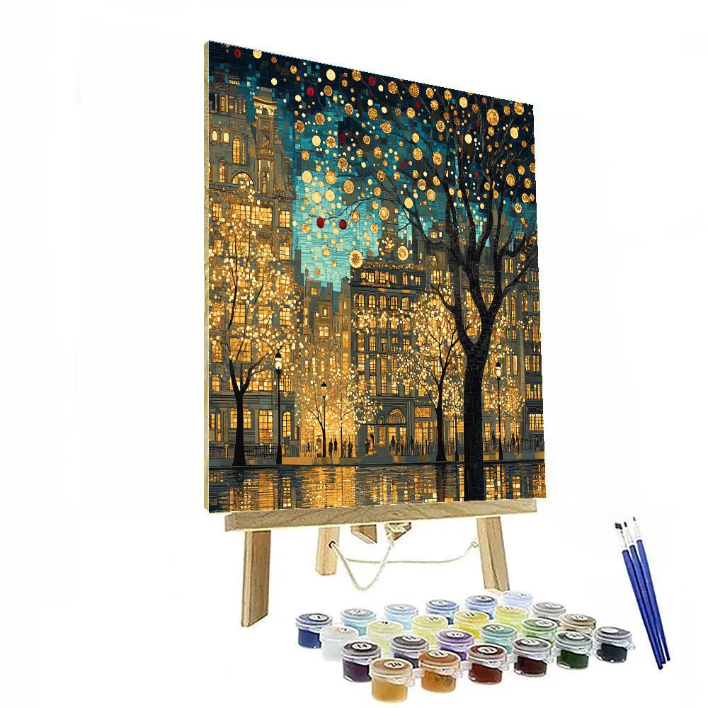 Gustave Klimt Inspired City Lights Paint by numbers kits