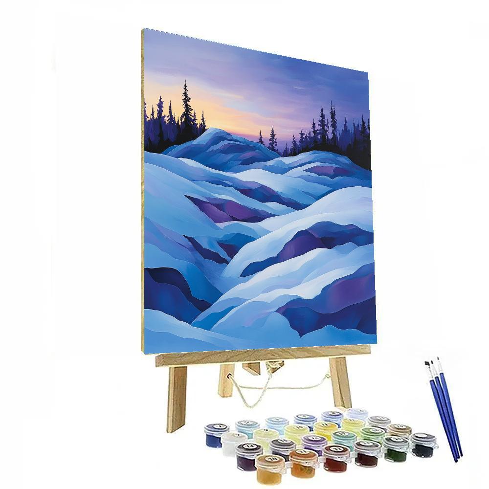 Franklin Carmichael Inspired Winter Lilac Light On Snow Paint by numbers art