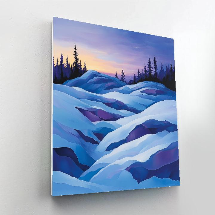 Franklin Carmichael Inspired Winter Lilac Light On Snow Paint by numbers art