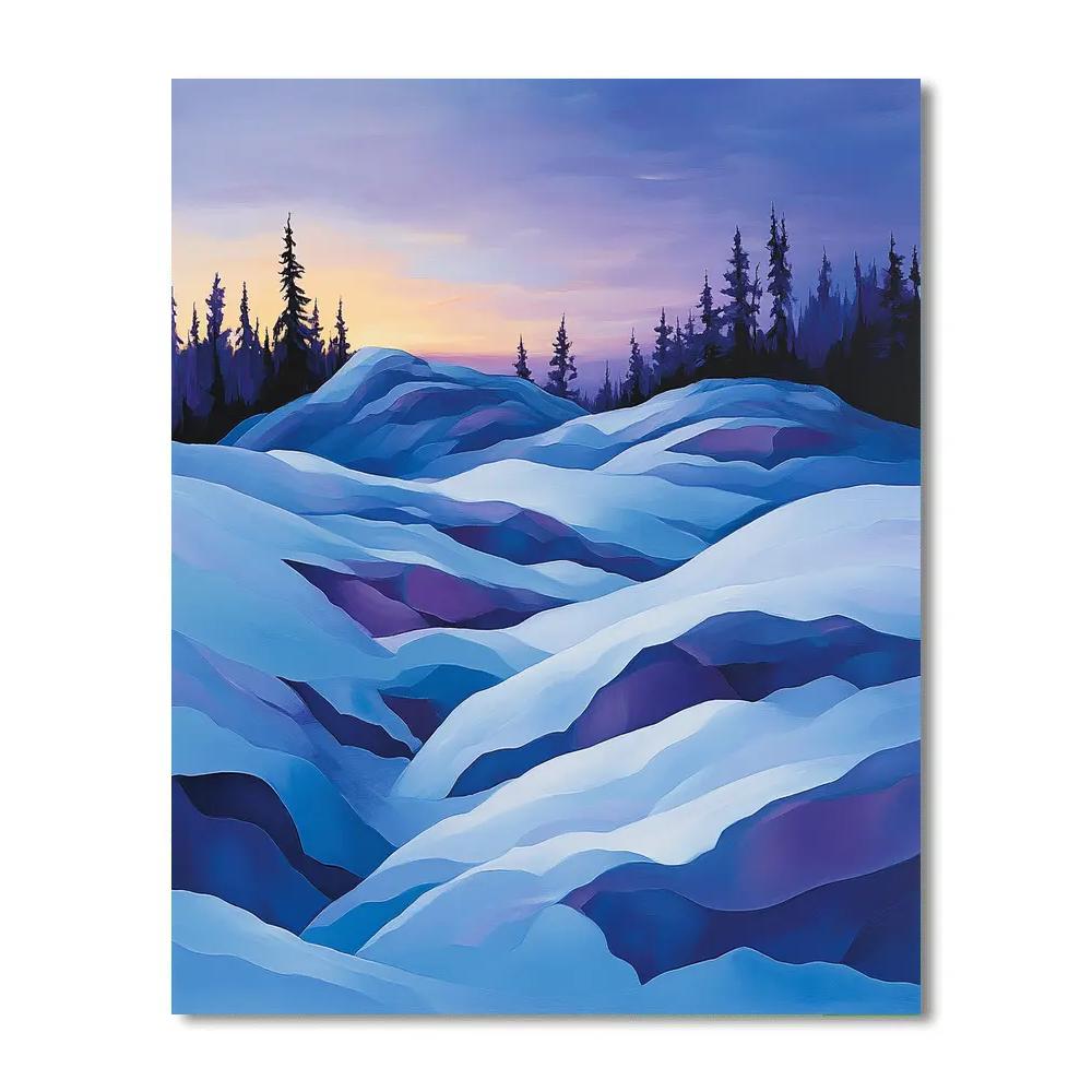 Franklin Carmichael Inspired Winter Lilac Light On Snow Paint by numbers art