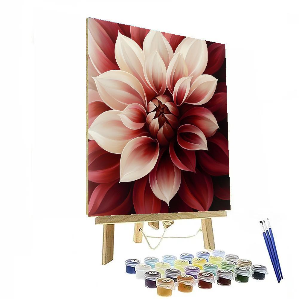 Georgia O’Keeffe Inspired Magnified Red Petal Abstraction Paint by numbers kits