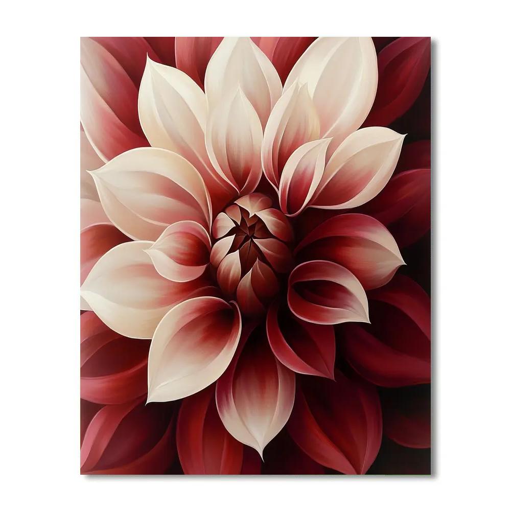 Georgia O’Keeffe Inspired Magnified Red Petal Abstraction Paint by numbers kits