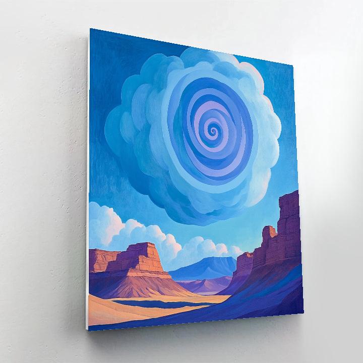 Georgia O’Keeffe Inspired Cerulean Mesa And Spiral Cloud paint by numbers