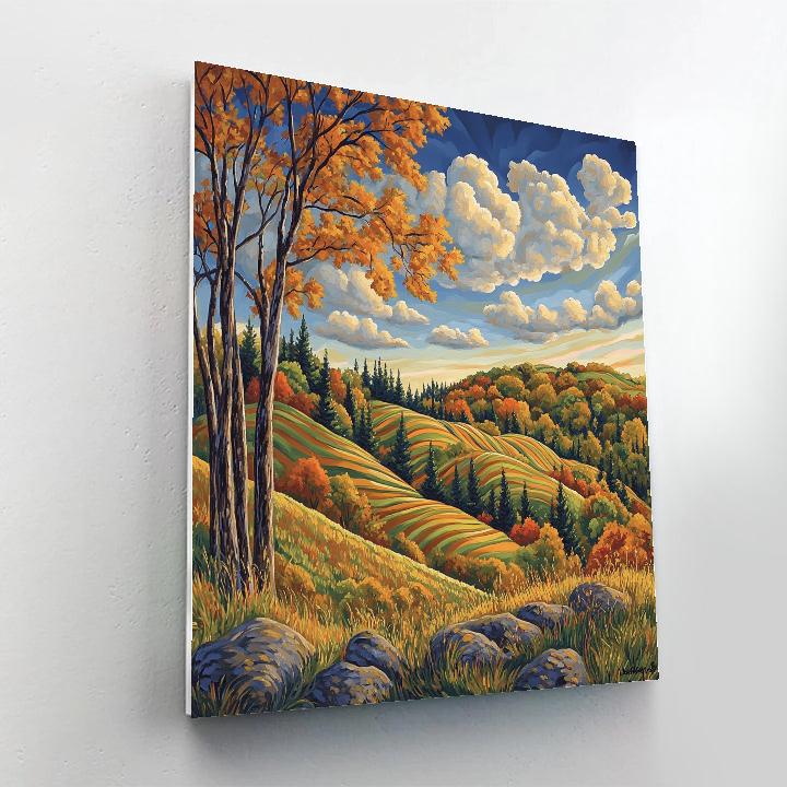 J. E. H. MacDonald Inspired Algoma Autumn Hills Paint by numbers art