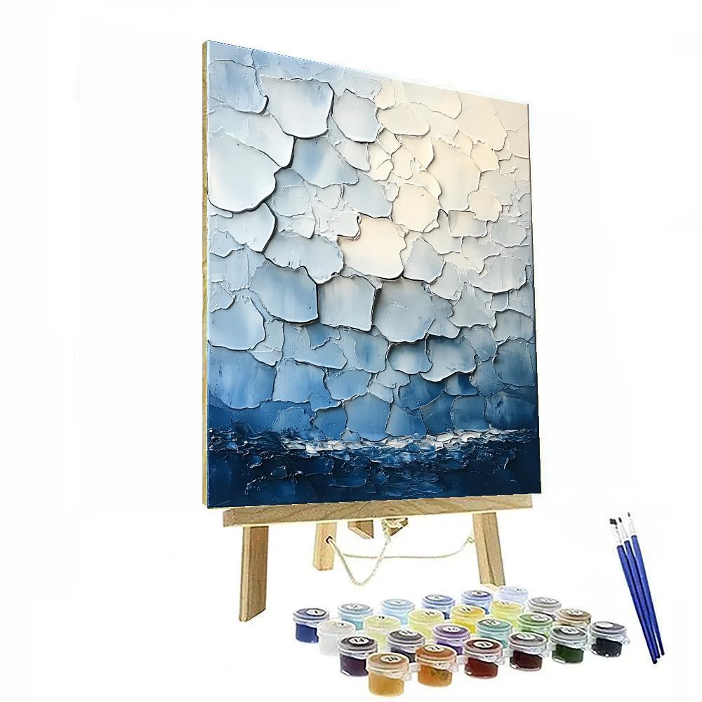 Jean-Paul Riopelle Inspired Icy Northern Sky Mosaic paint by color