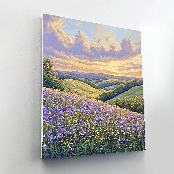 J. E. H. MacDonald Inspired Meadow With Wildflowers And Clouds DIY paint by numbers