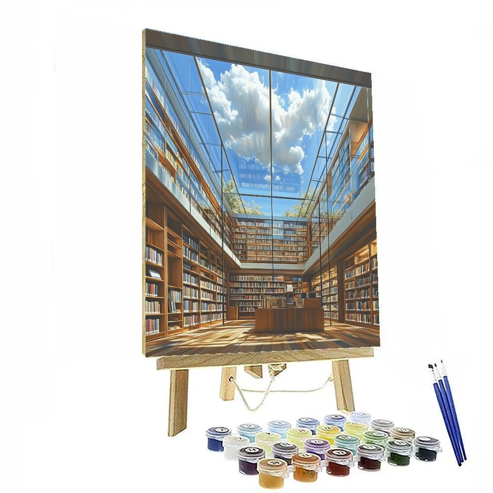 Rene Magritte Inspired Library Of Clouds Painting by numbers kit