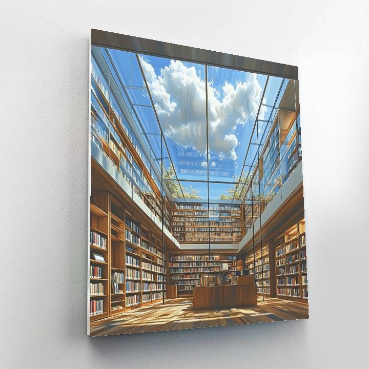Rene Magritte Inspired Library Of Clouds Painting by numbers kit