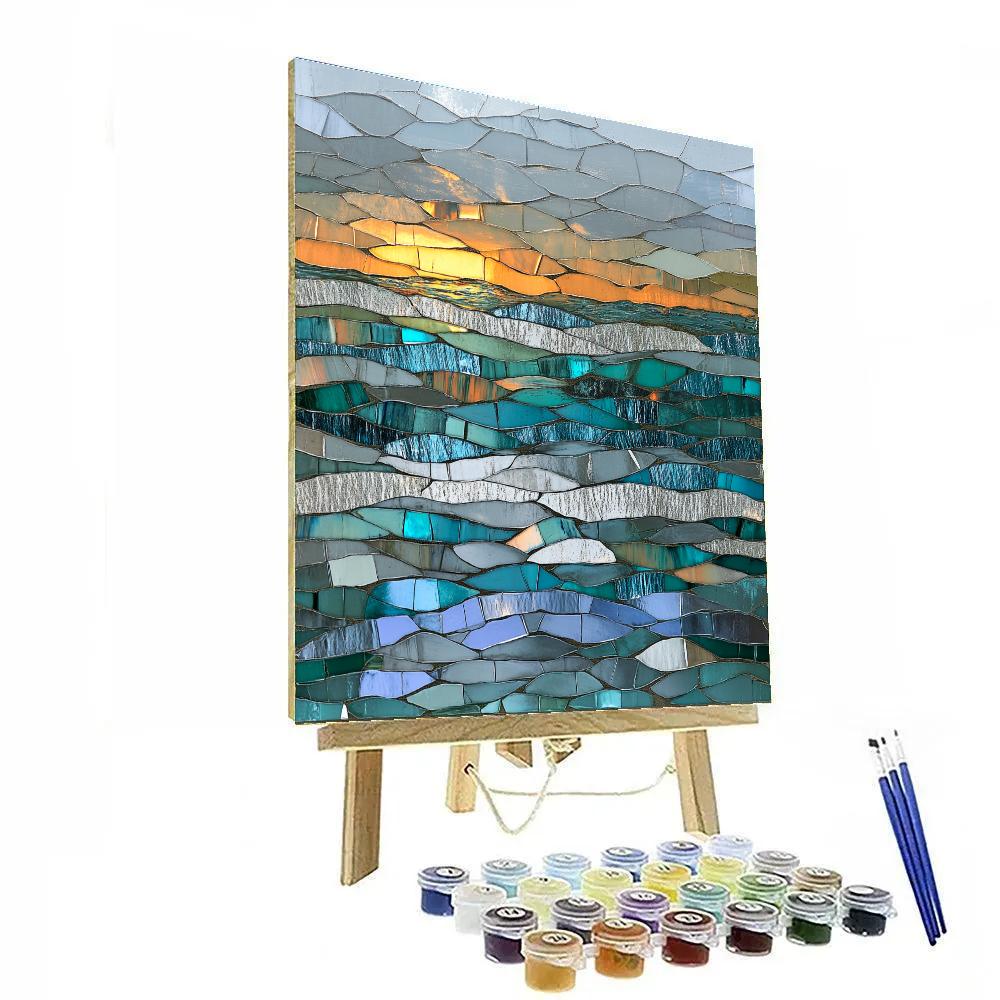 Jean-Paul Riopelle Inspired Reflective River Mosaic Numbered painting kits