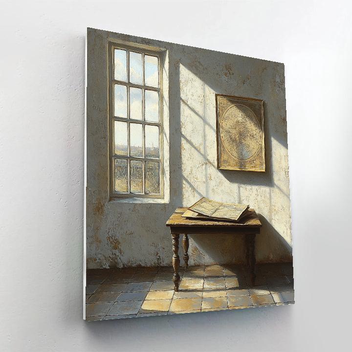 Johannes Vermeer Inspired Sunlit Delft Window With Map DIY paint by numbers