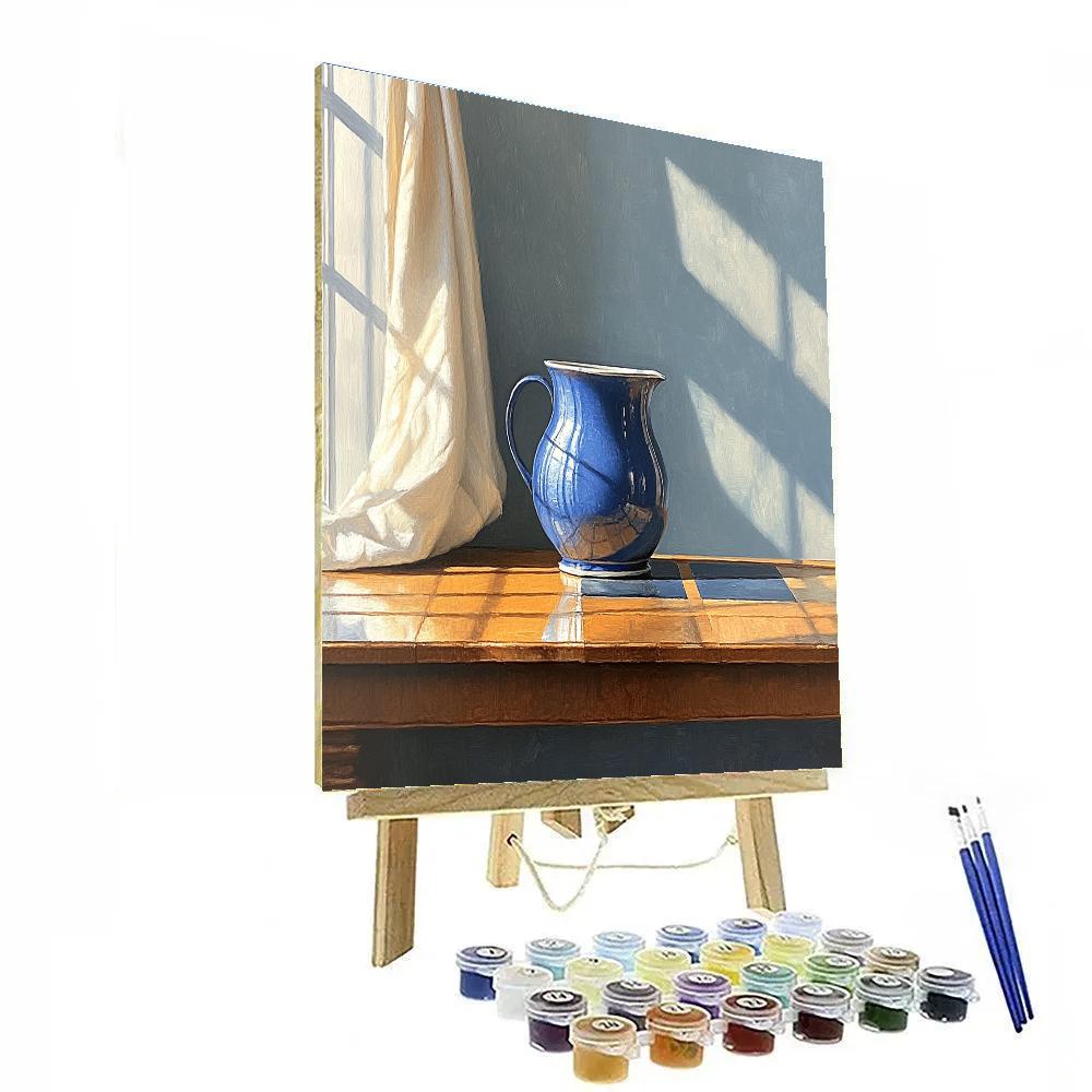 Johannes Vermeer Inspired Blue Jug On Quiet Table painting number kit