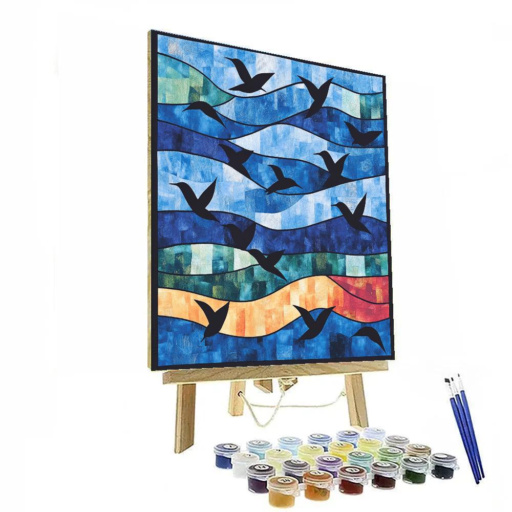 Norval Morrisseau Inspired Songbirds Of The Boreal Sky DIY paint by numbers