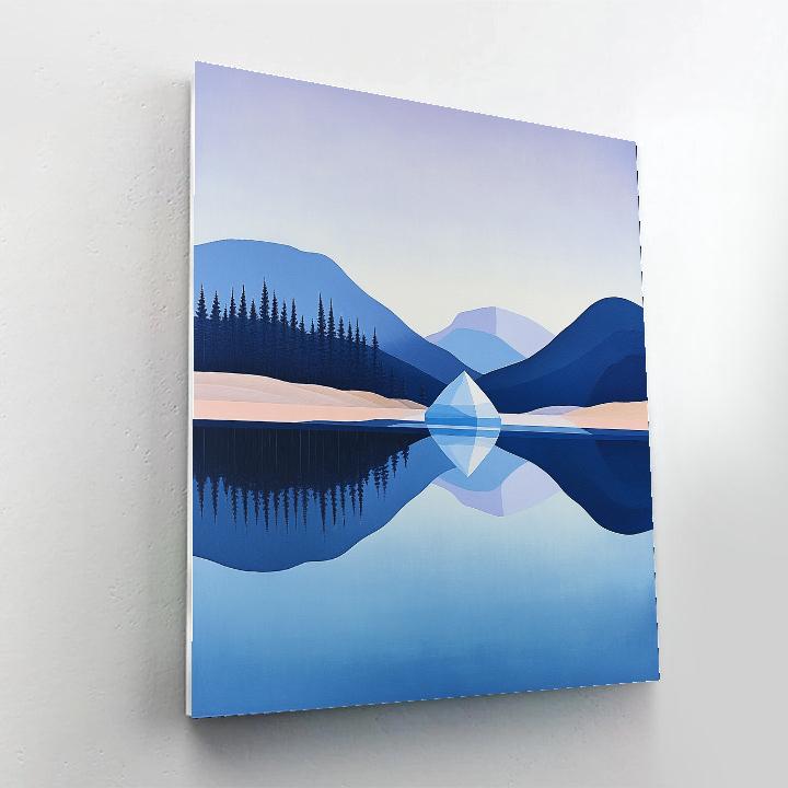 Lawren Harris Inspired Northern Lake In Stillness paint by numbers