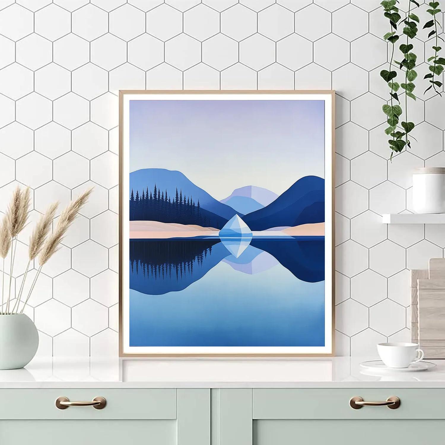 Lawren Harris Inspired Northern Lake In Stillness paint by numbers