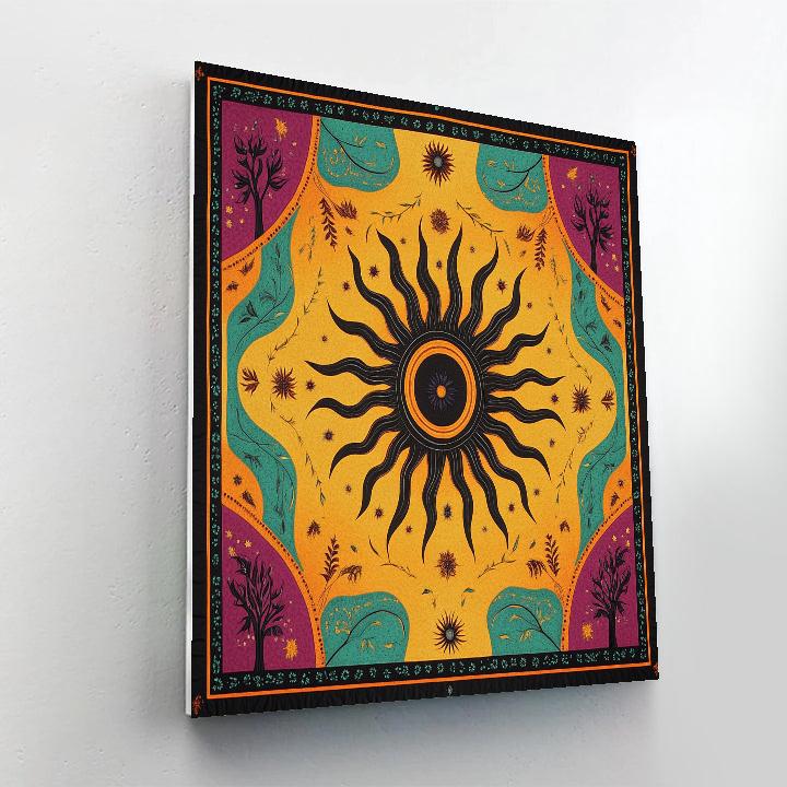 Norval Morrisseau Inspired Sun Of The Woodland Winds paint by number