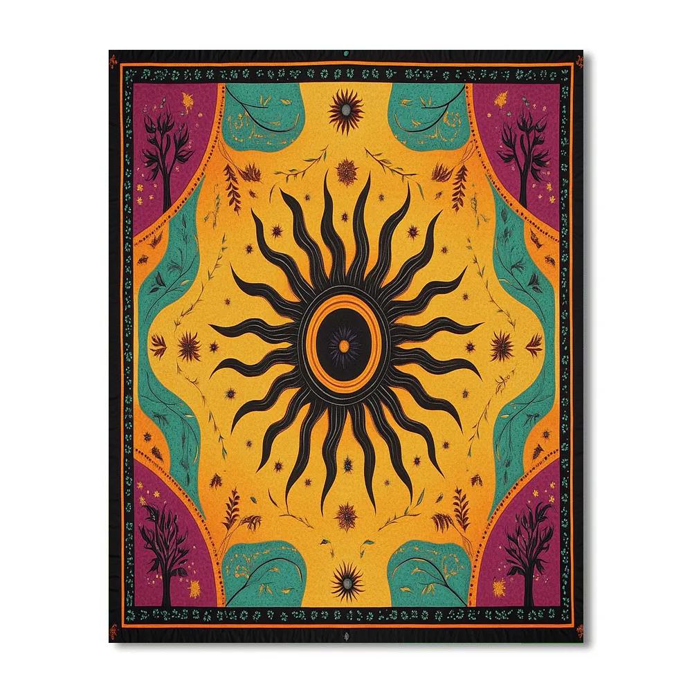 Norval Morrisseau Inspired Sun Of The Woodland Winds paint by number