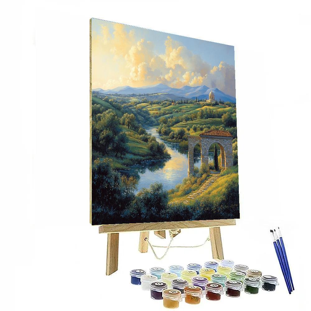 Raphael Inspired Serene Arched Panorama DIY paint by numbers