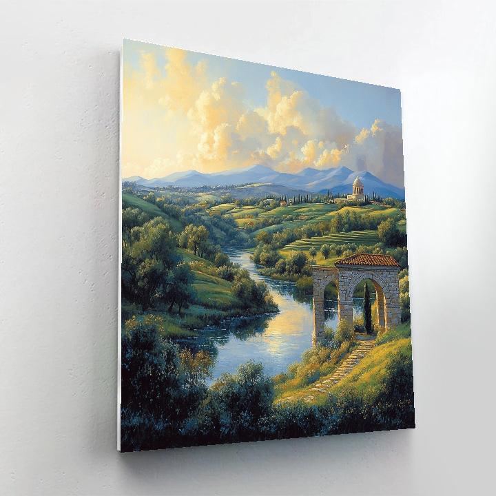 Raphael Inspired Serene Arched Panorama DIY paint by numbers