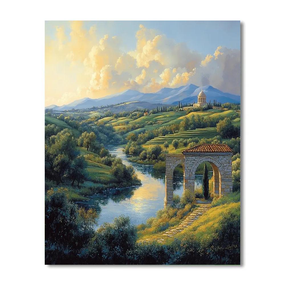 Raphael Inspired Serene Arched Panorama DIY paint by numbers