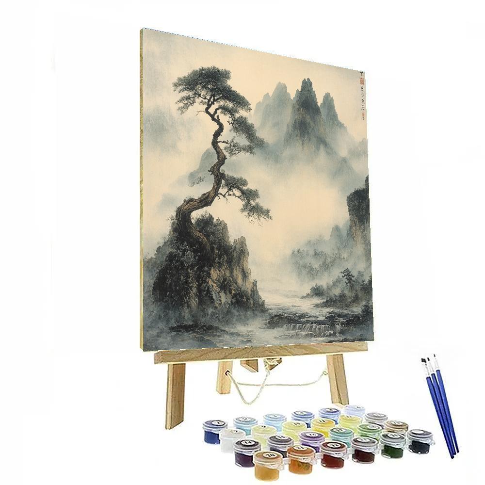 Zhao Mengfu Inspired Misty Scholar Garden Painting by numbers kit