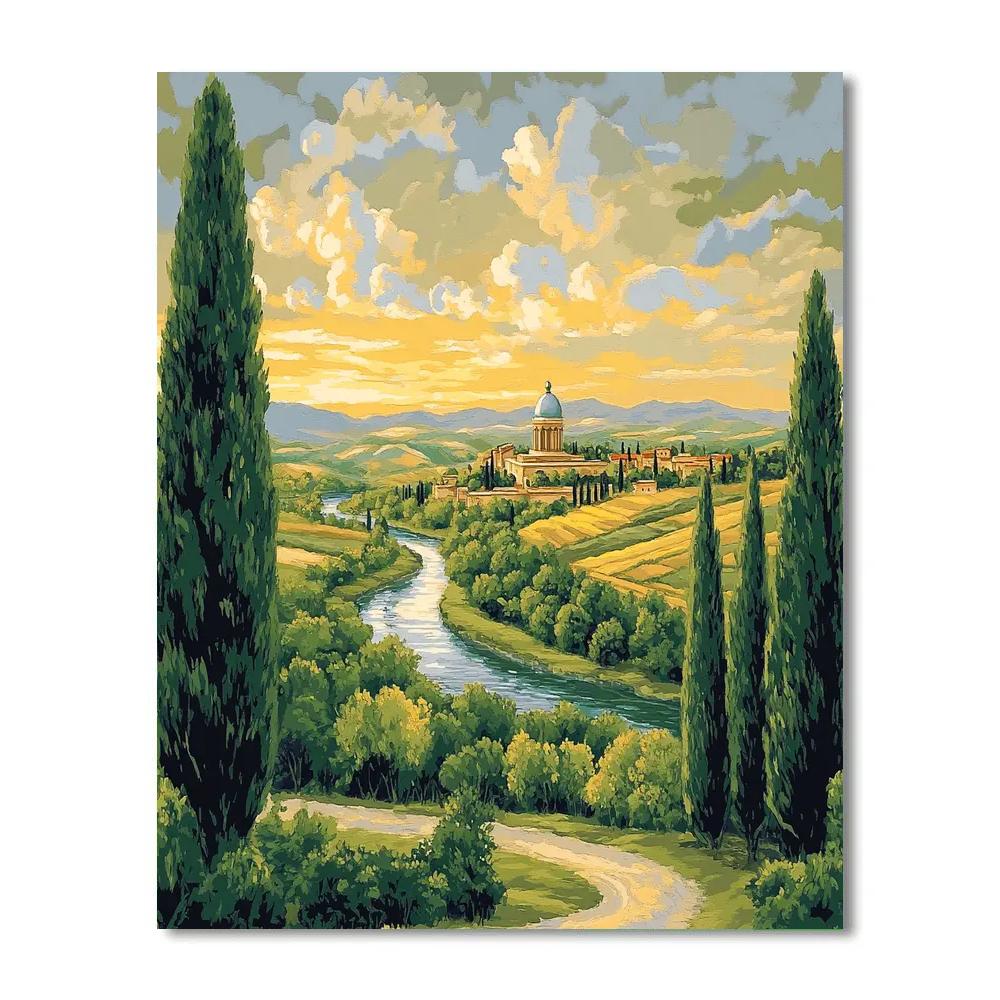 Raphael Inspired Harmonious Temple Valley Numbered painting kits