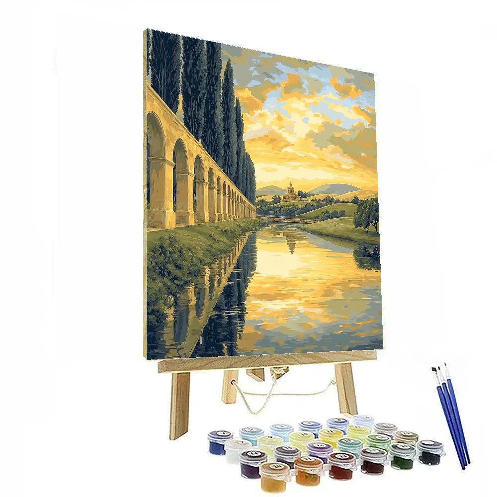 Raphael Inspired Golden Riverview Arcade paint by numbers