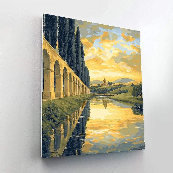 Raphael Inspired Golden Riverview Arcade paint by numbers